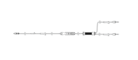 Macrobore Blood Infusion Set with (2) Non-vented Spikes, 200µ Filter (1) Needleless Y-site , AP133-01, Eitan Sapphire™ (CS/20)