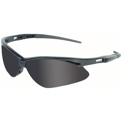 Nemesis Safety Glasses, Black Frame with Smoke Mirror Lens