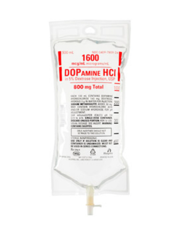 Pfizer Dopamine Hydrochloride, 5% Dextrose Injection, USP, 400mg, 250mL (ea) National Backorder