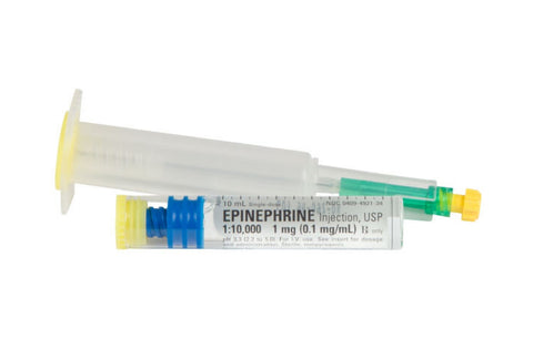 Epinephrine Injection, USP Needleless, 0.1mg/mL, 1:10,000, 10mL (ea)