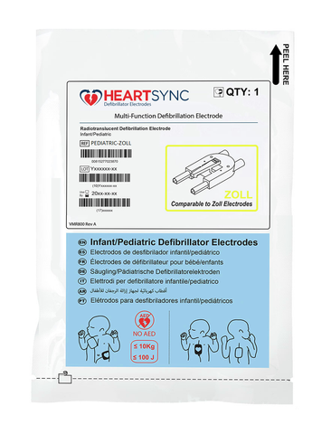 Heart Sync® ZOLL® Multi-Function Defibrillator Pads, Leads In, Pediatric (1 Pair)