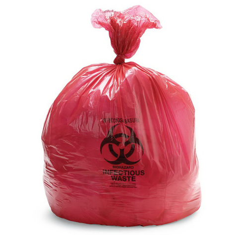 Medline Red Biohazard Waste Bag, 17 x 18 (BX/100)