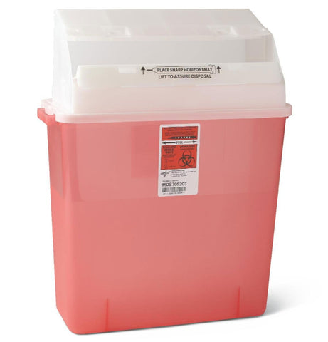 Medline® 3 Gallon Wall-Mount Sharps Container, Red (ea)