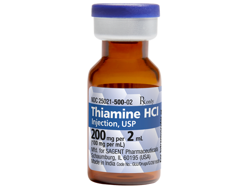 Thiamine HcI 100mg/mL, 2mL Vial