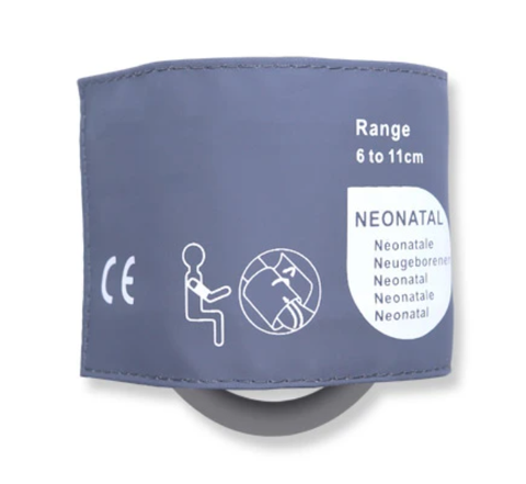 NIBP Cuff, Neonatal, Reusable, Single Hose, 6-11 cm (ea)