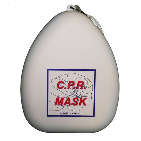 CPR Pocket Mask with O2 Inlet Port and Hard Case, White (ea)