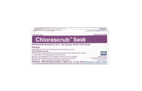 PDI Chlorascrub® 1mL Swab Prep Pads (BX/100)