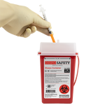 Sharps Container 1qt Red 4.3x3.5x6.5" Slide Lid Plastic Ea