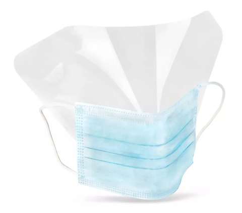 Dynarex® Procedure Face Mask w/Plastic Shield (ea)