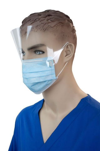 Dynarex® Procedure Face Mask w/Plastic Shield (ea)