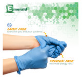 Emerald Powder-Free Nitrile Exam Gloves, Blue, 3 Mil, BX/100 (multiple options)
