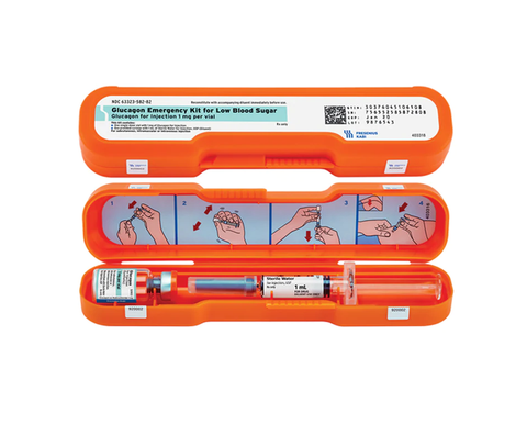 Glucagon Emergency Kit, 1mg/mL, 1mL Vial of Glucagon with 1mL syringe of Sterile Water (ea)