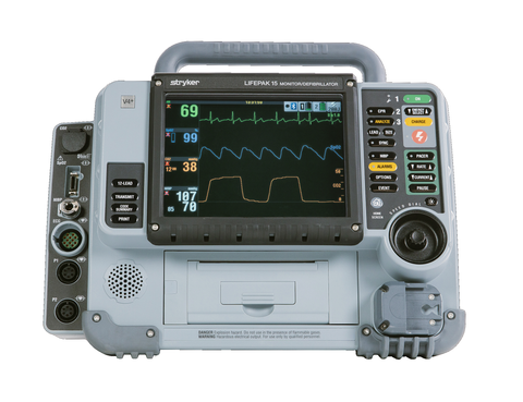Stryker® LIFEPAK® 15 V4+ Biphasic, 12-Lead ECG, AED, Pacing, SPO2, NIBP, ETCO2, TEMP, Version 4+, Recertified