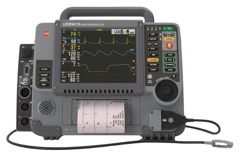 Physio-Control LIFEPAK® 15 Defibrillator, 12-Lead, AED, Pacing, SpO2, NIBP, EtCO2, Version 1, Recertified (ea)