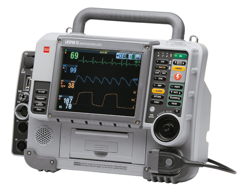 Physio-Control LIFEPAK® 15 Defibrillator, 12-Lead, AED, Pacing, SpO2, NIBP, EtCO2, Version 1, Recertified (ea)