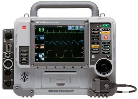 Physio-Control LIFEPAK® 15 Defibrillator, 12-Lead, AED, Pacing, SpO2, NIBP, EtCO2, Bluetooth, Version 4, Recertified (ea)