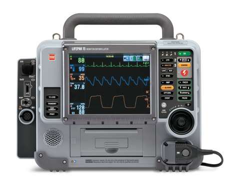 Physio-Control LIFEPAK® 15 Defibrillator, 12-Lead, AED, Pacing, SpO2/SpCO, NIBP, EtCO2, Bluetooth, Version 2, Recertified (ea)