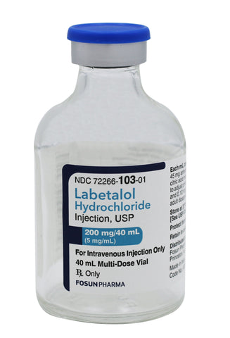 Labetalol LABETALOL, Labetalol HCL Inj; Vial; 5mg/mL. 20 mL  $28.75/Each17478-0420-20