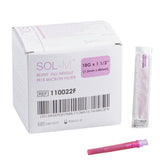 SOL-M Hypodermic Needle 18gx1-1/2" Filtered 100/Bx,