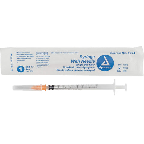 EXELINT International®, 1cc TB Syringe w/25g x 5/8" Needle