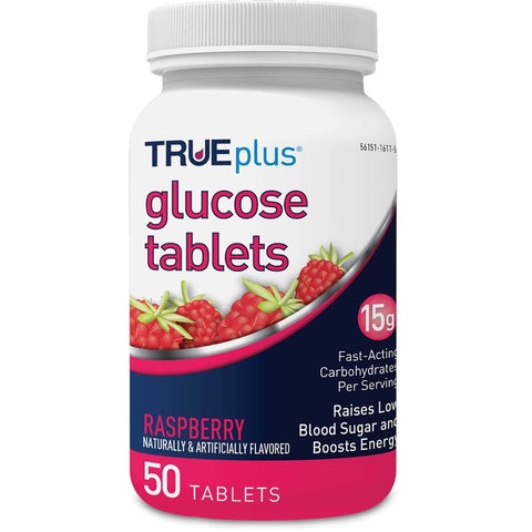 TruePlus Glucose Tablets Raspberry 50/Ct