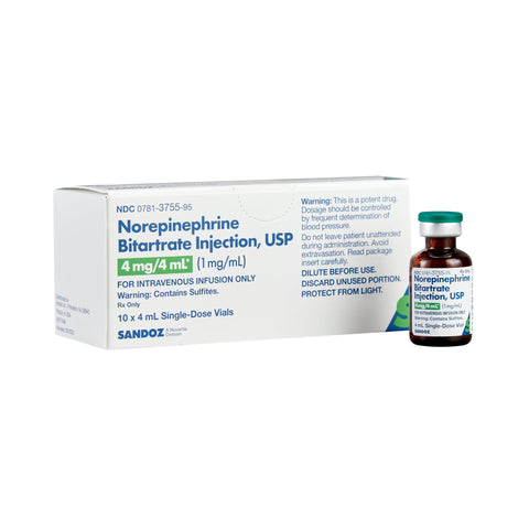 Levophed™ (Norepinephrine Bitartrate) Injection, USP, 1mg/mL, 4mL Vial (ea)