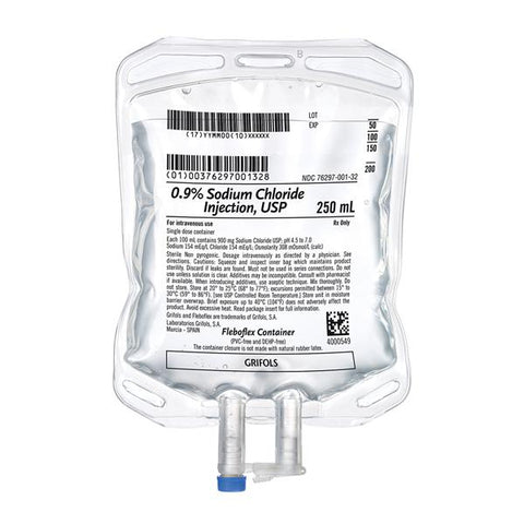 Sodium Chloride 0.9% IV Injection Solution Grifols,S.A 250mL Non-DEHP
