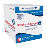 Dynarex® Gauze Sponge, Sterile, 2" x 2", 8-ply (BX/50)