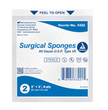 Dynarex® Gauze Sponge, Sterile, 2" x 2", 8-ply (BX/50)