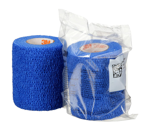3M™ Coban™ Self-Adherent Wrap, Blue, 2" x 5 yd (ea)