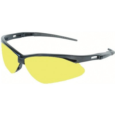 Nemesis Safety Glasses, Black Frame w/Amber Lens