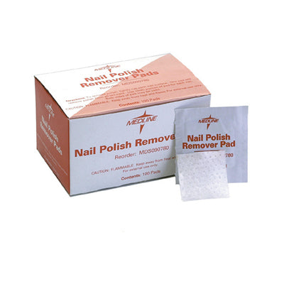 Nail Polish Remover Pads, 100/Box