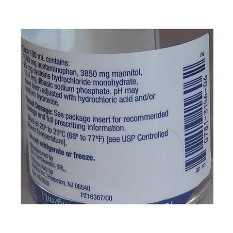 Ofirmev Analgesic Acetaminophen 1000mg/100mL Vial