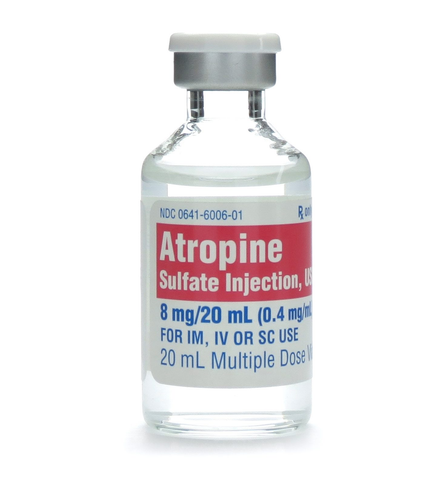 Atropine Sulfate Injection, 8mg, 20mL Vial (ea)