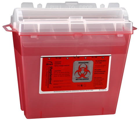 Bemis® 5 Quart Sharps Container, Translucent Red (multiple options)