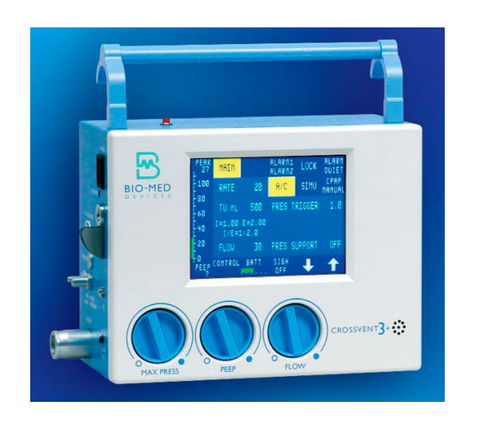 Bio-Med Devices Crossvent 3+ Ventilator (NO AIR ENTRAINMENT), Recertified
