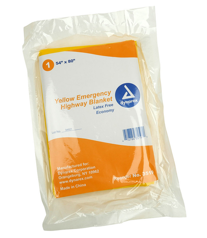 Dynarex® Yellow Emergency Highway Blanket, 54" x 80" (ea)