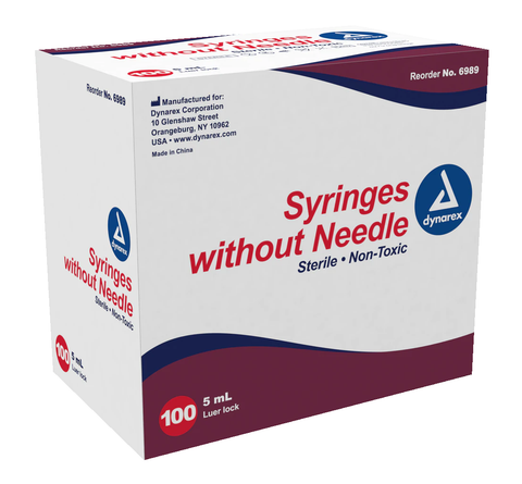 Dynarex® 5cc Luer Lock Syringe without Needle (BX/100)