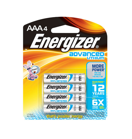 Energizer® AAA Advanced Lithium® Batteries (PK/4)