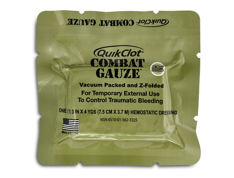 Z-Medica® QuikClot® Combat Gauze™, Z-Fold, X-Ray, 3" x 4yd (ea)
