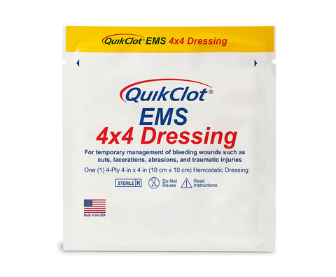 Z-Medica® QuikClot® EMS Dressing, 4” x 4” sold by Each