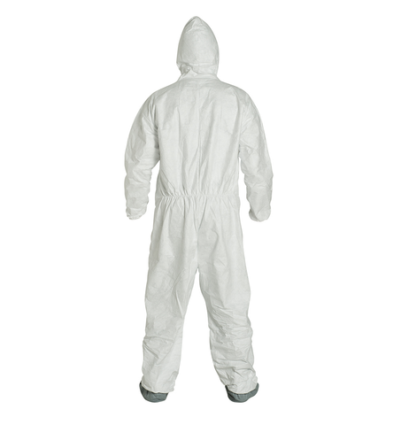 DuPont™ Tyvek® Coveralls with Attached Hood, Boots, Elastic Wrists, Serged Seams (ea)