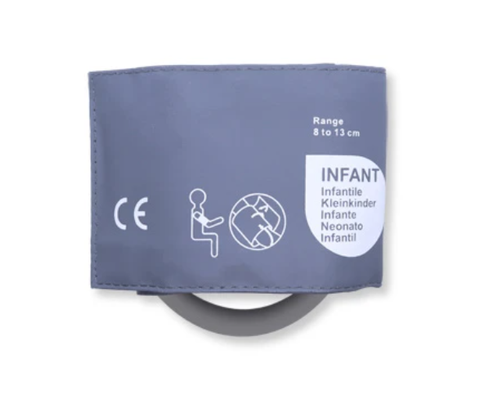 NIBP Cuff, Infant, Reusable, Single Hose, 10-19 cm (ea)