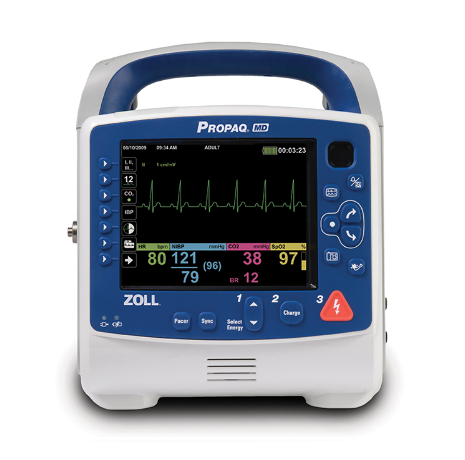 ZOLL Propaq® MD 12-Lead, AED, Pacing, SPO2, NIBP, ETCO2, IBP, TEMP, Bl