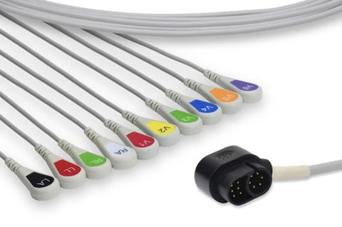 12P ECG EKG 3 Leads Cable And Electrode Leadwire For Medtronic Physio Control Lifepak 12/20/120 12P ECG EKG 3 Leads Cable And Electrode Leadwire For Medtronic Physio Control Lifepak 12/20/120