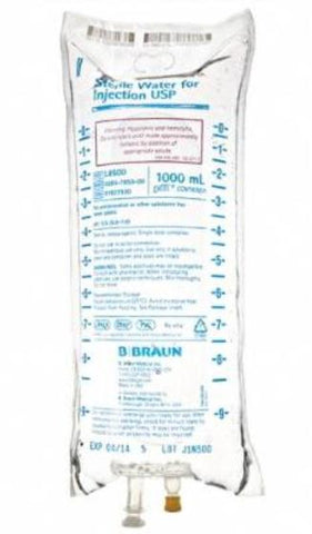 B Braun® Sterile Water for Injection, 1000mL (CS/12)