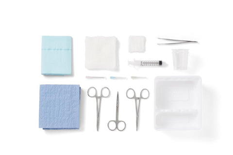 Laceration Tray with Instruments, 16/Case - CLEARANCE!