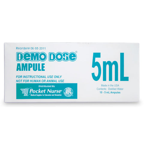 Demo Dose Clear Training Ampules, 5mL