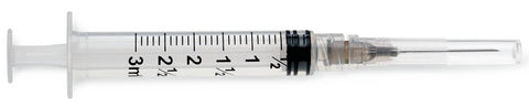 3cc Luer Lock Syringe w/Needle (Multiple Sizes)